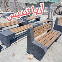 نیمکت بتنی نیمکت چوبی ترموود گلدان بتنی