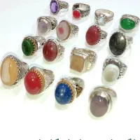 (انگشترهای نقره۹۲۵مردانه نگین ها طبیعی معدنی)