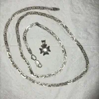 زنجیر و آویز نقره ایتالیایی، انگشتر نقره