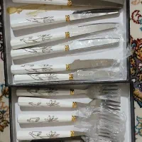 کارد و چنگال میوه خوری نو  و ساعت دیواری برنز|حراج|کرج, شهرک صدف|دیوار