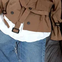 کارای پاییزه،اورکت کتان و ست مانتو شلوار