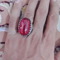 انگشترنقره یاقوت وعقیق