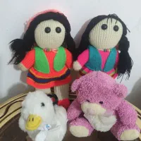 عروسک بافتنی و پولیشی و حلقه