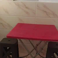 میز ناهارخوری پایه آهنی ساندویچی و صندلی پلاستیکی|میز و صندلی غذاخوری|کهریزک, |دیوار