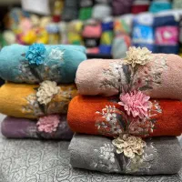 حوله گل‌دوزی|سفره، حوله، دستمال آشپزخانه|رامسر, |دیوار