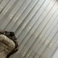 پرده حریر گلدار