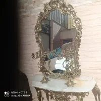 آینه و شمعدان برنز اصل
