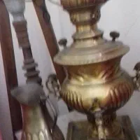 ست سماور 5تیکه قوری سینی کاسه سماور و پارچ|کلکسیون اشیاء عتیقه|گرگان, |دیوار