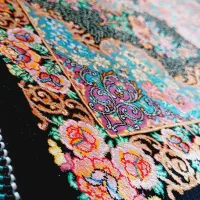 قالیچه تمام ابریشم قم ۶۰ × ۹۰|فرش|تهران, استاد معین|دیوار