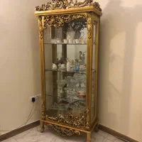 بوفه چوبی طلایی چراغ دار-با اتصالات چوبی محکم