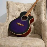 گیتار یاماها مدل آکوستیک بنفش رنگ|گیتار، بیس، امپلیفایر|بابلسر, |دیوار