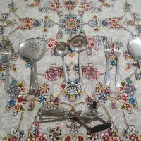 ملاقه و کفگیر استیل ،سبد پلاستیکی