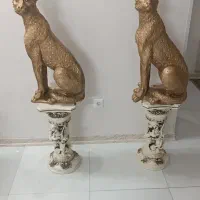 دو مجسمه ببر و همراه دوپایه وبا یک گلدان|مجسمه، تندیس، ماکت|سبزوار, امیر کبیر|دیوار