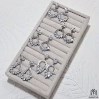 گوشواره مجلسی نگین دار ، گوشواره گیلاسی