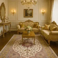 فرش دستباف گل ابریشم طرح تقی زاده ۱۷۵ تومن|فرش|مشکیندشت, |دیوار