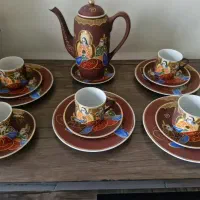 ست قهوه خوری بسیار قدیمی.وعتیقه طلاکوب کاردست