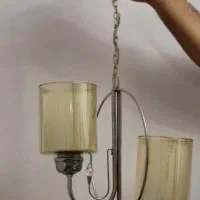 لوستر دوشاخه با حباب دو پوسته