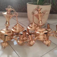 یک جفت لوستر ۸ شاخه آب طلا کاری شده اصل|لوستر و چراغ آویز|تهران, صادقیه|دیوار