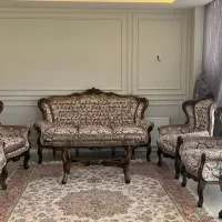 مبل استیل با میز جلوی مبلی و میز عسلی پارچه ترک|مبلمان خانگی و میز عسلی|نیشابور, شهرک فرهنگیان|دیوار