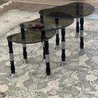 سه عدد میز عسلی شیشه ای