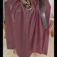 دامن چرم رنگ چری و شلوار بگ مازراتی کاملا نو