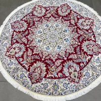 فرش دستباف ( بساک )دایره ۱/۵ در ۱/۵ نایین اصفهان|فرش|مشکین‌دشت, |دیوار
