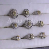 جذب ثروت با انگشتر نقره زنانه سنگ سیترین