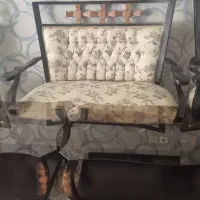 مبل کلاسیک شیک با رنگ قهوه ای و کرمی