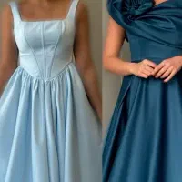 پیراهن مجلسی نامزدی آبی آسمانی خوشرنگ تنخورش شیک|لباس|فیروزکوه, |دیوار