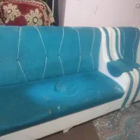 یک سرویس مبل ۷نفره ابی فیروزه ای
