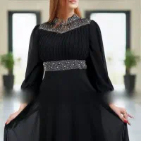 لباس مجلسی حریر نگین کارشده سایزتا۵۴ بزرگ