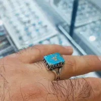 انگشتر نقره مردونه فیروزه نیشابوری
