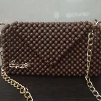 کیف قهوه ای مروارید مجلسی