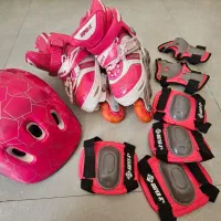 کفش اسکیت دخترانه با تجهیزات کامل|دوچرخه، اسکیت، اسکوتر|بیرجند, |دیوار