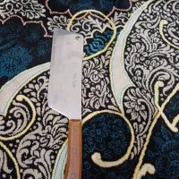 ساطور قدیمی دسته چوبی