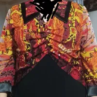 دو عدد بلور مجلسی شیک پارچه حریر رنگی و ست  بافت