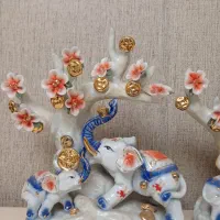 مجسمه ی دکوری فیل شکوفه ای بزرگ