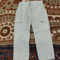 شلواز کتان کارگو اصل سایز 34