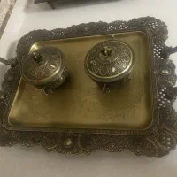 دوعددسینی،دوعددقندان،سطل جادستمالی،جای کاردی|ظروف سرو و پذیرایی|اصفهان, رکن الدوله شرقی|دیوار