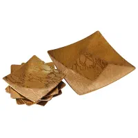 پیش دستی و میوه خوری لورنزا مرمر نگین طلایی