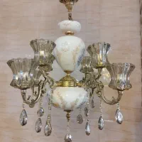 لوستر زنبق ستاره 10شعله برنزی|لوستر و چراغ آویز|تبریز, |دیوار