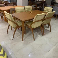 ناهارخوری ۶ نفره تهیه شده از چوب راش موجود با رنگ|میز و صندلی غذاخوری|آمل, |دیوار