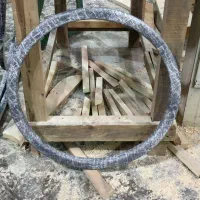 قاب آیینه چوبی گرد دیواری عمده  وتک