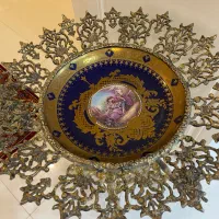 ظرف میوه خوری پایه دار برنجی