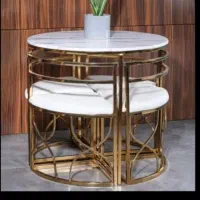 میزنهارخوری فلزی کم جا آبکاری فوریتک|میز و صندلی غذاخوری|قروه, |دیوار