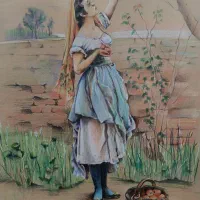 تابلو نقاشی مدادرنگی ابعاد A3