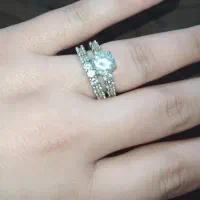 حلقه و پشت حلقه نقره اصل|جواهرات|بیضا, |دیوار