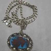 زنجیر نقره با پلاک فیروزه شجر