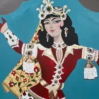 نقاشی عروس قجری ۱۰۰در۸۰|تابلو، نقاشی، عکس|تهران, سازمان آب|دیوار