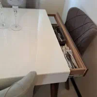 میز غذاخوری چوب راش 6 نفره با کشو جانبی